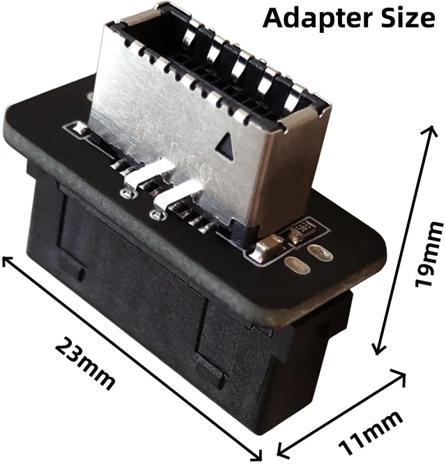Alt view image 7 of 7 - Bejavr USB 3.2 Gen 1 to USB 3.2 Gen 2 Header Adapter Front Panel Connector Motherboard 19Pin USB 3.0 to Type-E/USB C