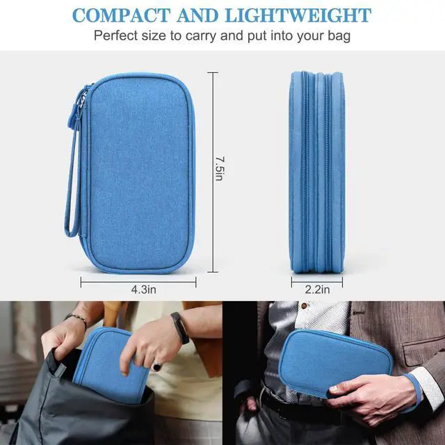 Alt view image 2 of 7 - FYY Electronic Organizer, Travel Tech Pouch Bag, Cable Organizer Cyan