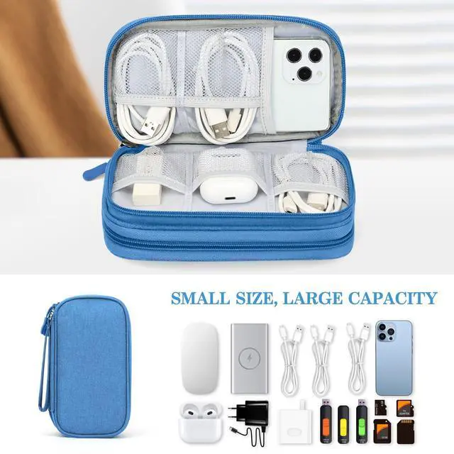 Alt view image 6 of 7 - FYY Electronic Organizer, Travel Tech Pouch Bag, Cable Organizer Cyan