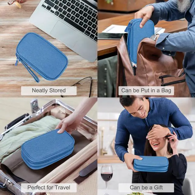 Alt view image 7 of 7 - FYY Electronic Organizer, Travel Tech Pouch Bag, Cable Organizer Cyan