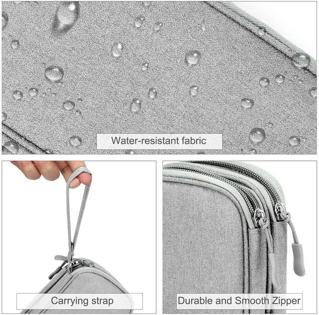 Alt view image 4 of 7 - FYY Electronic Organizer, Travel Tech Pouch Bag, Cable Organizer Grey