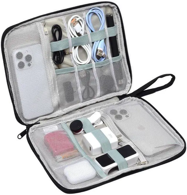 Main image of Shelvestar Electronics Travel Organizer Case for Chargers and Cords Black