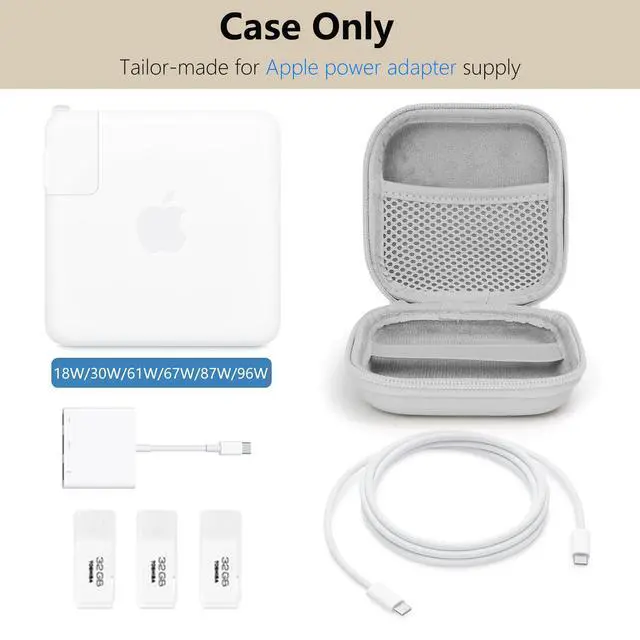 Alt view image 5 of 6 - Linpr Portable Charger Case, Tech Pouch Travel Organizer, M, Grey PU