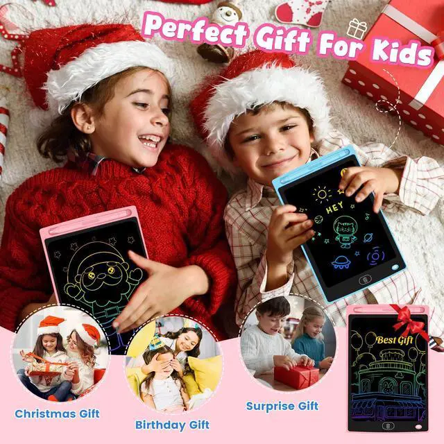 Alt view image 2 of 7 - 3 Pack LCD Writing Tablet for Kids - Erasable and Reusable Toddler Doodle Board in 8.5 inch, Ideal Drawing Pad for Learning Toy for Ages 3-8, Gift for Girls Boys (3 Pack (Pink,Blue, Green))