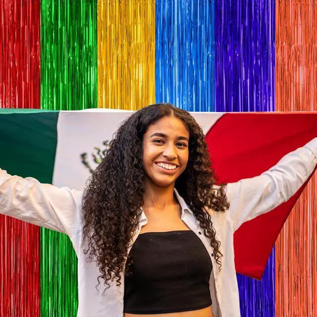 Alt view image 5 of 7 - ZATAYE 2 Pack Mexican Color Fiesta Foil Curtain Streamer Decorations