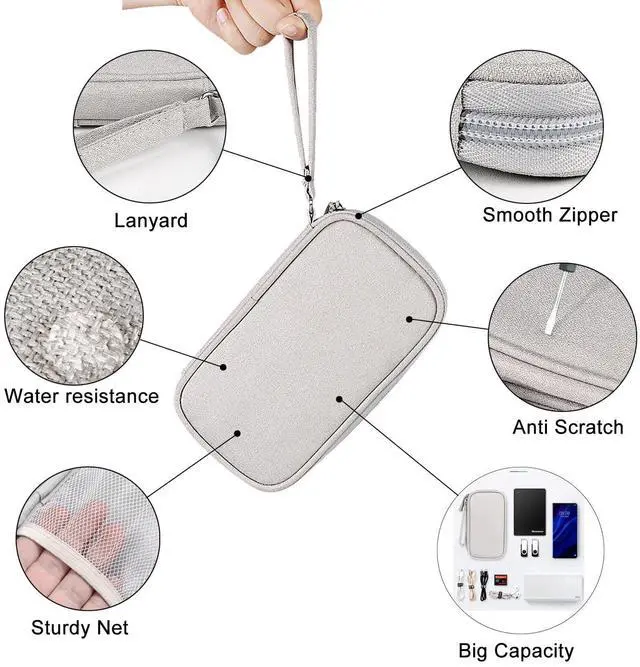 Alt view image 3 of 7 - AYANICA Organizer Bag Case Electronic Devices Travel Pouch Cable USB Charger Accessories Cellphone SD Power Bank Earphone