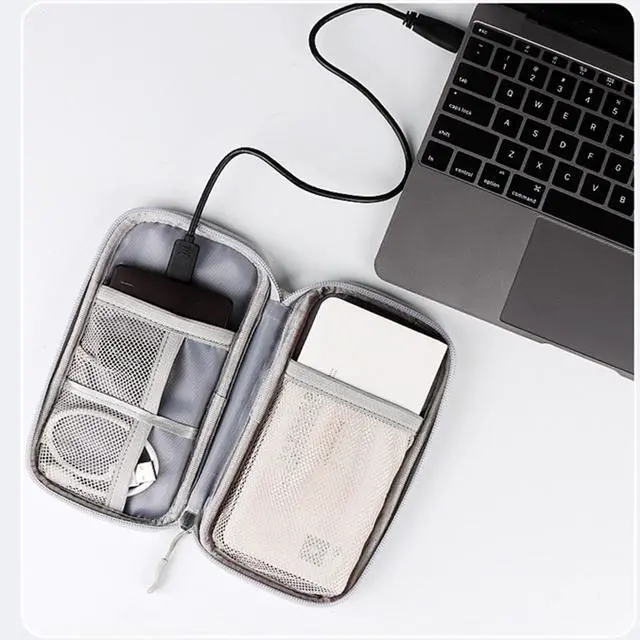 Alt view image 7 of 7 - AYANICA Organizer Bag Case Electronic Devices Travel Pouch Cable USB Charger Accessories Cellphone SD Power Bank Earphone