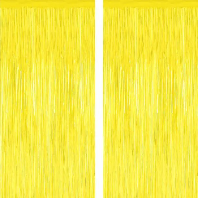 Main image of ZATAYE 2 Pack Yellow Foil Curtain Streamer Decorations