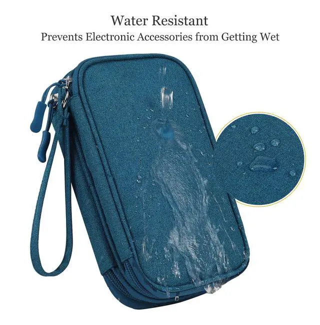 Alt view image 2 of 7 - CAAORDKSO Travel Essentials Electronics Organizer Tech Pouch, Waterproof Cable Organizer Bag Charger Case for Travel Accessories, Cable, Cord, Charger, Phone, Power Bank, Earphone (Dark Green, Large)