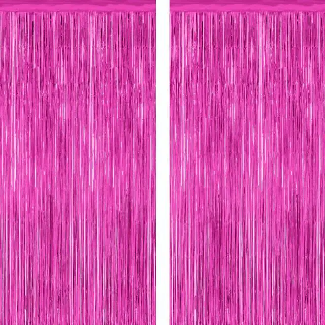 Main image of ZATAYE 2 Pack Rose Red Valentines Foil Curtain Streamer Decorations