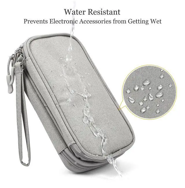 Alt view image 3 of 7 - CAAORDKSO Travel Essentials Electronics Organizer Case Tech Pouch, Cord Organizer Travel Cable Organizer Bag for Travel Accessories, Charger, Phone, Power Bank, Hard Drive (Light Grey, Large)