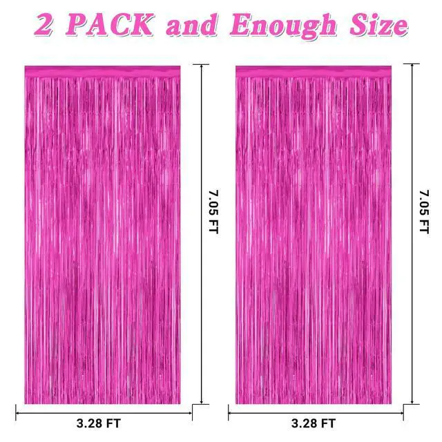 Alt view image 2 of 7 - ZATAYE 2 Pack Rose Red Valentines Foil Curtain Streamer Decorations