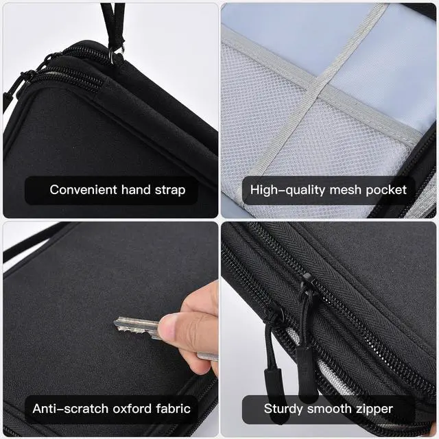 Alt view image 6 of 7 - CAAORDKSO Electronics Travel Organizer, Electronic Accessories Carry Case Waterproof Double Layers Storage Bag Travel Essentials for Cord, Cable, Charger, USB, Power Bank, Earphone (Black, X-Large)