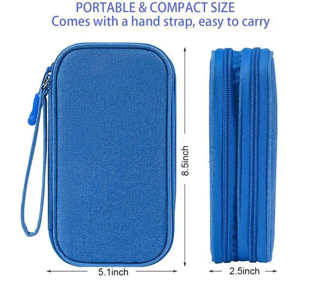 Alt view image 2 of 7 - CAAORDKSO Travel Cord Organizer Case, Electronic Accessories Bag, Tech Electronic Case, Electronics Travel Organizer Bag for Cable, USB, Cord, Charger, Phone, Power Bank, Earphone (Blue, Large)