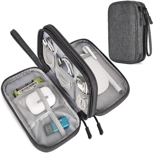 Main image of CAAORDKSO Cord Organizer Travel, Electronic Organizer Travel Case, Cable Organizer Bag Tech Pouch Accessories Case, Travel Essentials for Cable, Charger, Phone, Power Bank, Earphone (Dark Gray, Large)