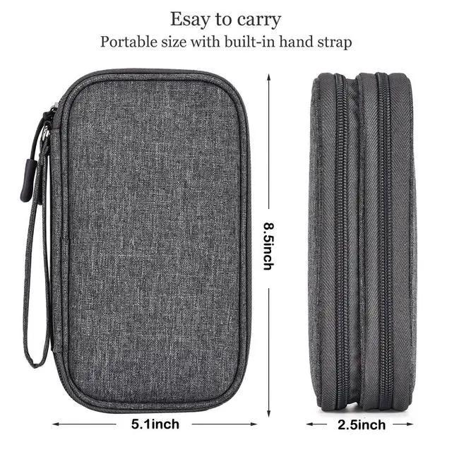Alt view image 6 of 7 - CAAORDKSO Cord Organizer Travel, Electronic Organizer Travel Case, Cable Organizer Bag Tech Pouch Accessories Case, Travel Essentials for Cable, Charger, Phone, Power Bank, Earphone (Dark Gray, Large)