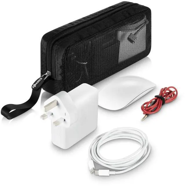Alt view image 4 of 7 - CM Travel Cable Organizer Case Portable Computer Accessories Zipper Mesh Pouch for Holding Laptop Mouse, Power Bank, USB, Adapter, Charger, Cellphone and Cosmetics (Case ONLY)