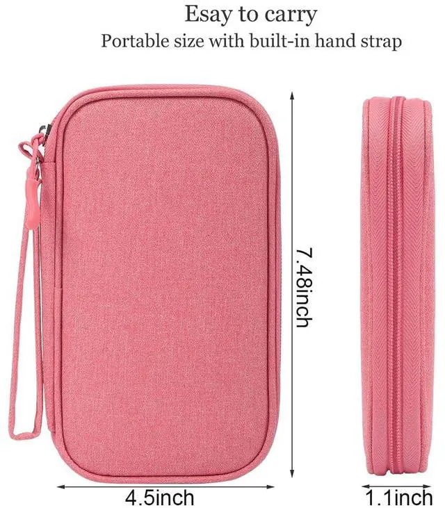 Alt view image 2 of 7 - CAAORDKSO Electronic Organizer Travel Cable Accessories Bag, Electronic Organizer Case, Electronic Accessories Organizer Pouch Bag for Cable, Cord, Charger, Phone, Power Bank, Earphone (Pink)