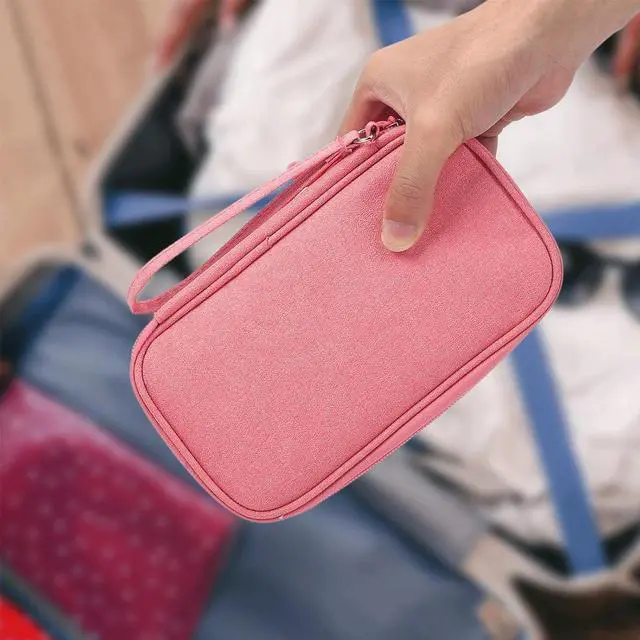Alt view image 5 of 7 - CAAORDKSO Electronic Organizer Travel Cable Accessories Bag, Electronic Organizer Case, Electronic Accessories Organizer Pouch Bag for Cable, Cord, Charger, Phone, Power Bank, Earphone (Pink)
