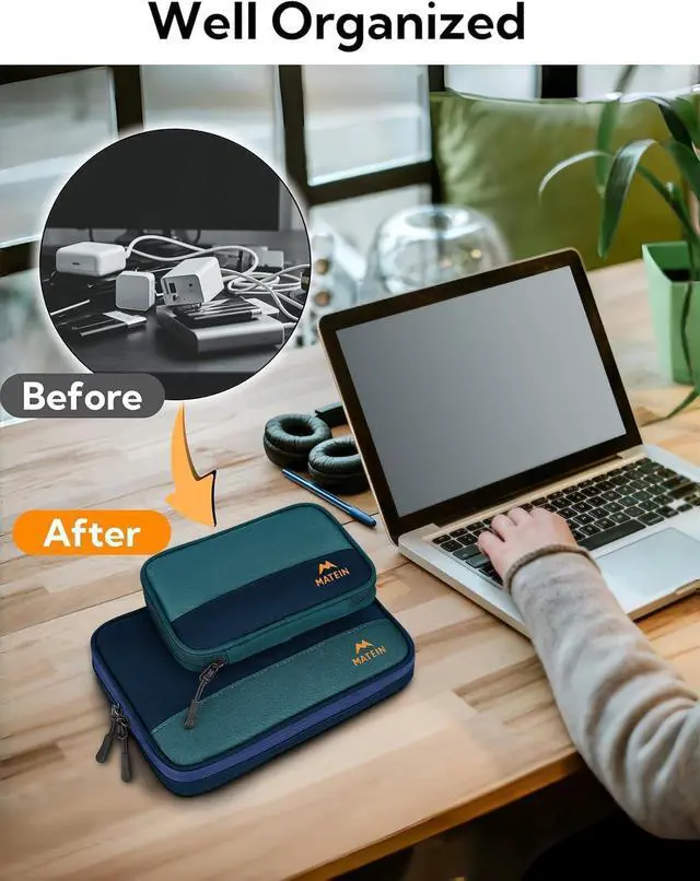 Alt view image 3 of 7 - MATEIN Electronics Organizer Travel Case 2 Pack, Backpack Organizer Pouch
