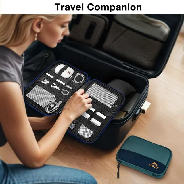 Alt view image 4 of 7 - MATEIN Electronics Organizer Travel Case 2 Pack, Backpack Organizer Pouch