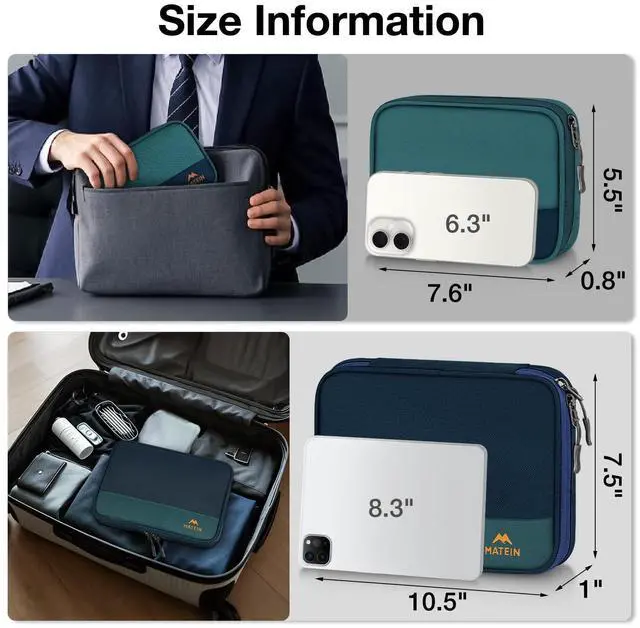 Alt view image 6 of 7 - MATEIN Electronics Organizer Travel Case 2 Pack, Backpack Organizer Pouch