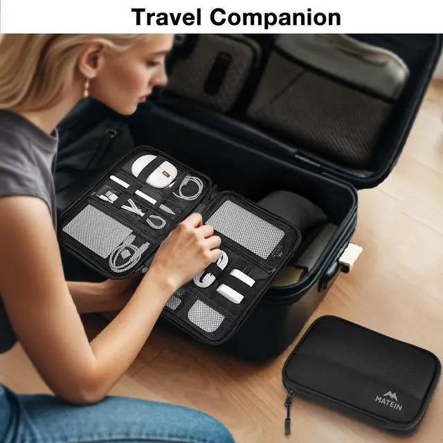 Alt view image 4 of 7 - MATEIN Charger Organizer Travel Case 2 Pack, Cable Bag Organizer for Men
