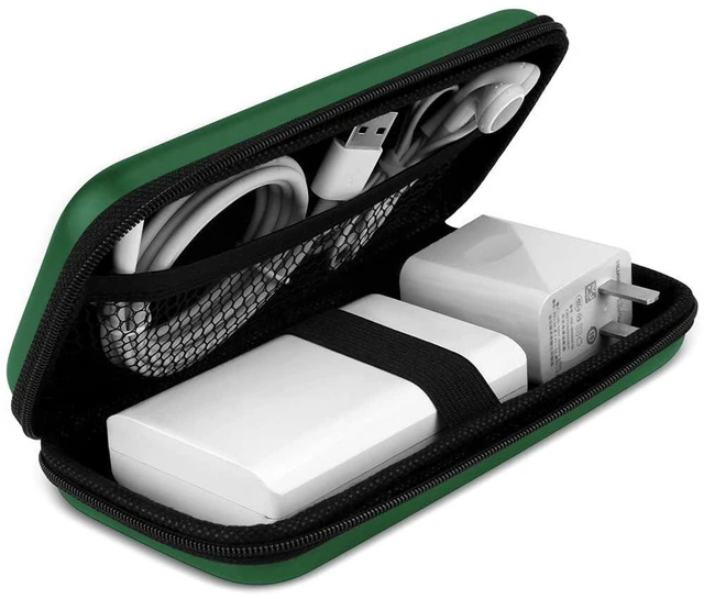 Main image of Travel Essential Electronics Organizer Charger Case Carrying Pouch | 6.5x3.2x1" Power Bank Tech Accessories Protective Storage Shockproof Portable Purse Men Women School Office Trips Must Have