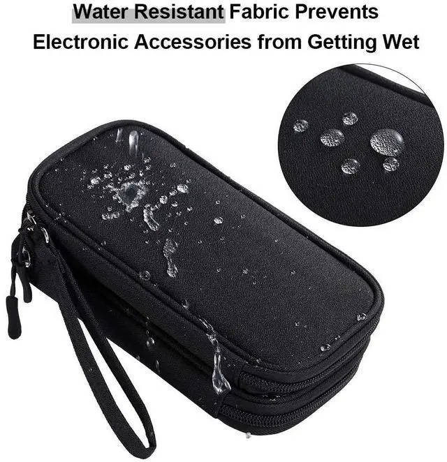 Alt view image 3 of 6 - DDgro Electronics Travel Organizer, Tech Accessories Pouch Bag for Cables/Charger & Cords (Small, Black)