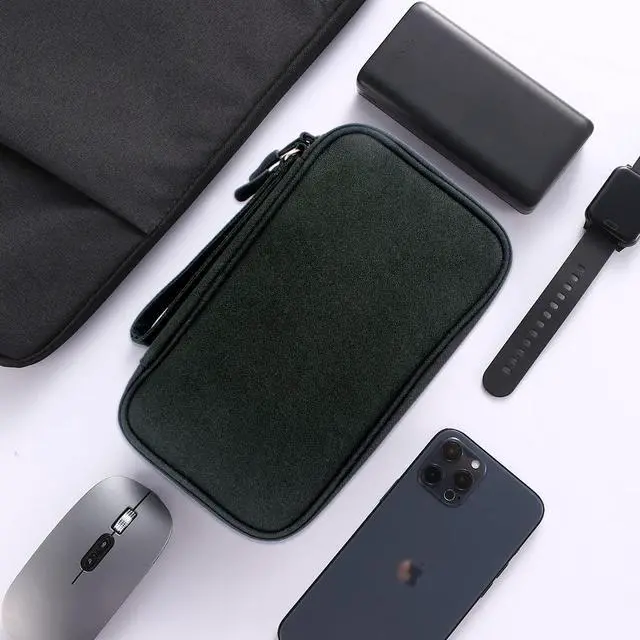 Alt view image 6 of 6 - DDgro Electronics Travel Organizer, Tech Accessories Pouch Bag for Cables/Charger & Cords (Small, Black)