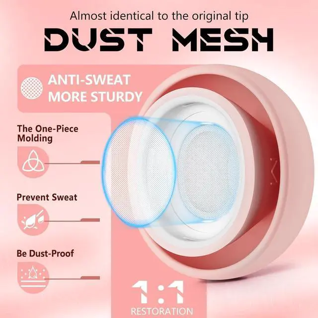 Alt view image 4 of 7 - Inesore 4 Pairs Replacement Ear Tips for AirPods Pro 2nd/1st (Pink)