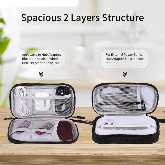 Alt view image 2 of 7 - Travel Cable Organizer, Electronics Accessories Bag for Charger, Phone - Universal Electronic Organizer