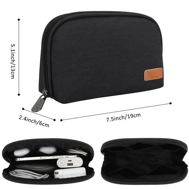 Alt view image 2 of 7 - E-Tree Small Tech Pouch Organizer Bag (7.8" x 5") Travel Electronics Accessories Case for MacBook Charger, USB-C Adapter, Cables, Power Bank, Mouse, SSD, Dongle & Hub | Foam Padded