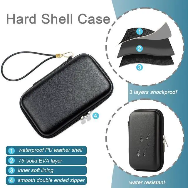Alt view image 5 of 7 - Ishqyn Portable Travel Organizer Case, Waterproof Hard Shell Electronics Carrying Case for Small Tech Gear, 7.1x3.9 inch Black - Fits in Purse, Ideal for Commute, Business Trips & Travel (Case Only)