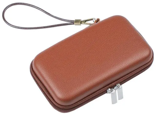 Main image of Ishqyn Portable Hard Shell Travel Organizer Case, Waterproof Shockproof Electronics Carrying Case for Tech Gadgets, 7.1x3.9 inch Brown, Purse-Friendly for Everyday Carry & On-the-Go (Case Only)