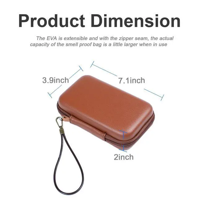 Alt view image 6 of 7 - Ishqyn Portable Hard Shell Travel Organizer Case, Waterproof Shockproof Electronics Carrying Case for Tech Gadgets, 7.1x3.9 inch Brown, Purse-Friendly for Everyday Carry & On-the-Go (Case Only)
