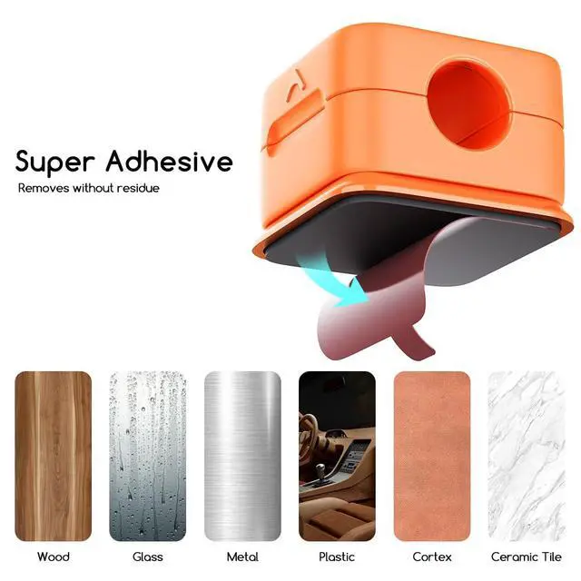 Alt view image 5 of 7 - smofish Magnetic Cord Organizer Holder, 6 Pack Desk Cable Clips Management, Hide Phone Charging Cable Keeper, Strong Adhesive Wire Charger Holder for Nightstand, Kitchen Appliances, Office Supplies