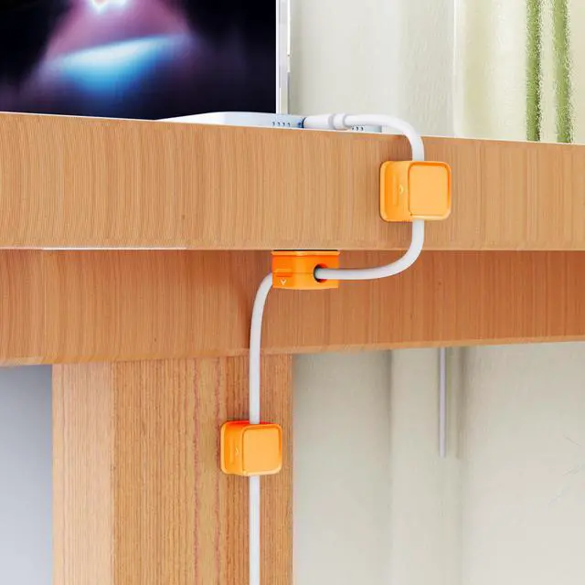Alt view image 7 of 7 - smofish Magnetic Cord Organizer Holder, 6 Pack Desk Cable Clips Management, Hide Phone Charging Cable Keeper, Strong Adhesive Wire Charger Holder for Nightstand, Kitchen Appliances, Office Supplies