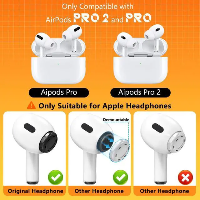 Alt view image 3 of 6 - Inesore 4 Pairs Replacement Ear Tips for AirPods Pro 2nd/1st (Medium-White)