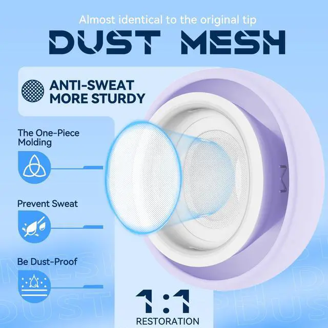 Alt view image 5 of 7 - Inesore 4 Pairs Replacement Ear Tips for AirPods Pro 2nd/1st (Purple)