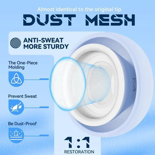 Alt view image 5 of 7 - Inesore 4 Pairs Replacement Ear Tips for AirPods Pro 2nd/1st (Light Blue)