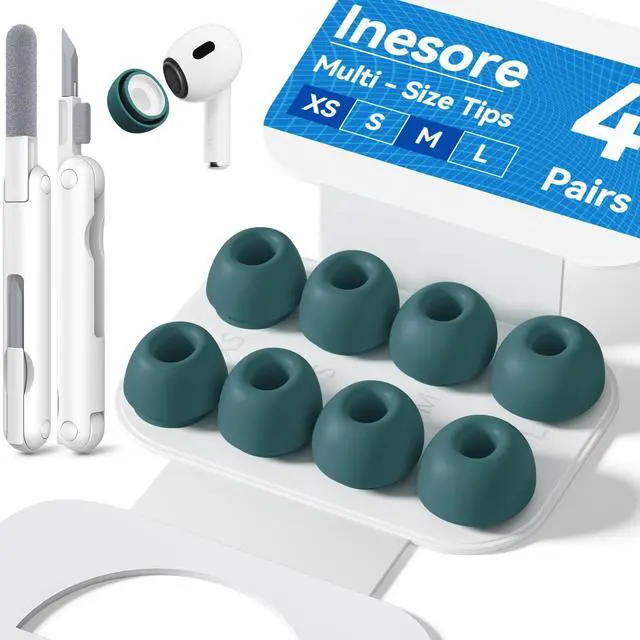 Main image of Inesore 4 Pairs Replacement Ear Tips for AirPods Pro 2nd/1st (P-Green)