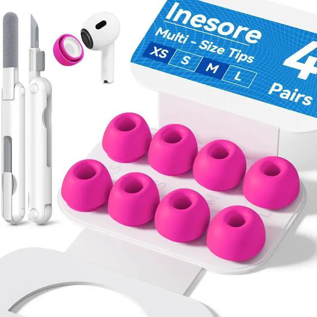 Main image of Inesore 4 Pairs Replacement Ear Tips for AirPods Pro 2nd/1st (Rose red)
