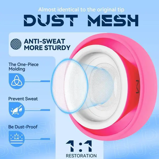 Alt view image 5 of 7 - Inesore 4 Pairs Replacement Ear Tips for AirPods Pro 2nd/1st (Rose red)
