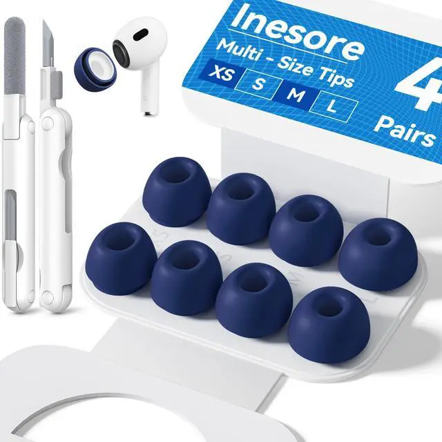 Main image of Inesore 4 Pairs Replacement Ear Tips for AirPods Pro 2nd/1st (Dark Blue)