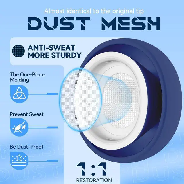 Alt view image 5 of 7 - Inesore 4 Pairs Replacement Ear Tips for AirPods Pro 2nd/1st (Dark Blue)