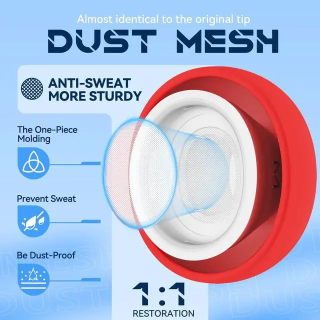 Alt view image 4 of 7 - Inesore 4 Pairs Replacement Ear Tips for AirPods Pro 2nd/1st (red)