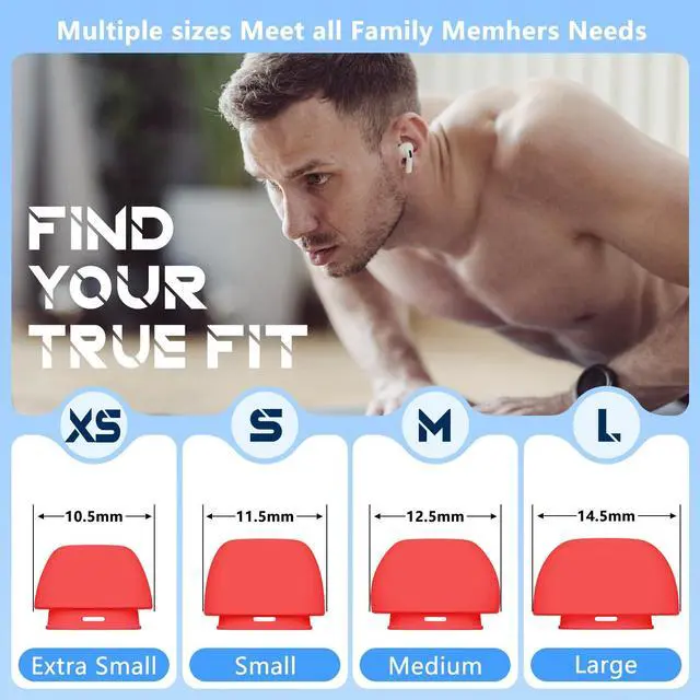 Alt view image 3 of 7 - Inesore 4 Pairs Replacement Ear Tips for AirPods Pro 2nd/1st (red)