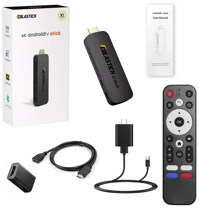 Main image of COLASTICK V1 PLUS 4K Streaming Stick, Android 14 TV Media Player, GK63 Quad-Core, 2GB RAM 32GB ROM, 4K@60fps HDR10+, Dual Wi-Fi 5, BT 5.0 Voice Remote Control