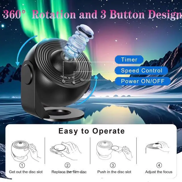 Alt view image 7 of 7 - Planetarium Star Projector 13 Discs Galaxy Night Light USB Timer Lamp